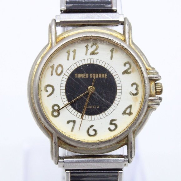 Vintage Time Square Watch Men Silver Tone Classic Retro Stainless Steel - Picture 2 of 8